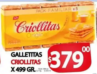 GALLETITAS CRIOLLITAS X 499 GR.