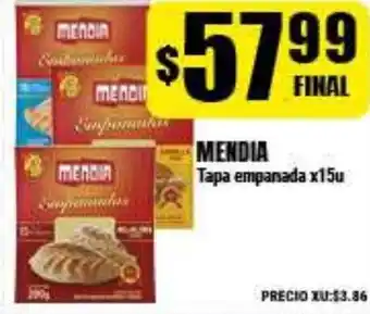 Supermayorista Vital Mendia Tapa empanada x15u oferta