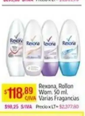 Medamax Rexona, Rollon Wom 50ml Varias Fragancias oferta