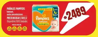Supermercados Vea PAÑALES PAMPERS babysan, varias presentaciones oferta