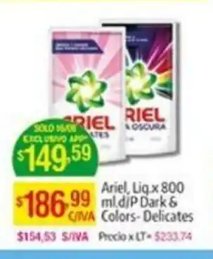 Ariel, Liq. D/P Dark & Colors-Delicates x 800ml