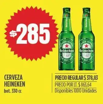 Supermercados Vea CERVEZA HEINEKEN bot. 330 cc oferta