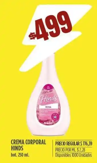 CREMA CORPORAL HINDS bot. 250 ml.