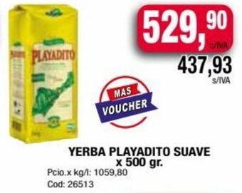 Maxiconsumo YERBA PLAYADITO SUAVE x 500 gr. oferta