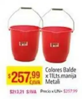 Colores Balde x 11lts manija Metali