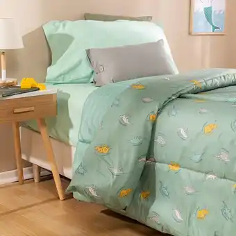 Arredo Acolchado 1 plaza reversible dinos rayas oferta