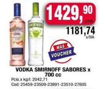 Maxiconsumo VODKA SMIRNOFF SABORES x 700 cc oferta