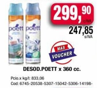 DESOD. POETT x 360 cc.