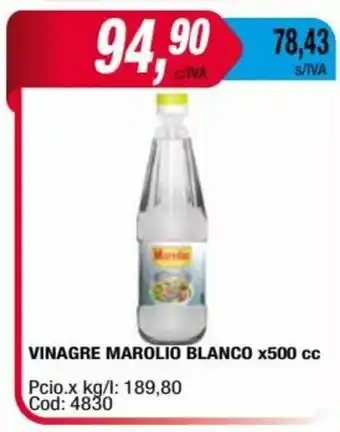 Maxiconsumo VINAGRE MAROLIO BLANCO x500 cc oferta
