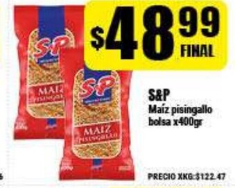 Supermayorista Vital S&P Maíz pisingallo bolsa x400gr oferta