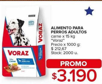 Carrefour Maxi Alimento para perros adultos voraz carne x 15kg oferta