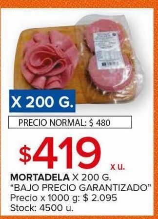 Carrefour Maxi Mortadela x 200g bajo precio garantizado oferta