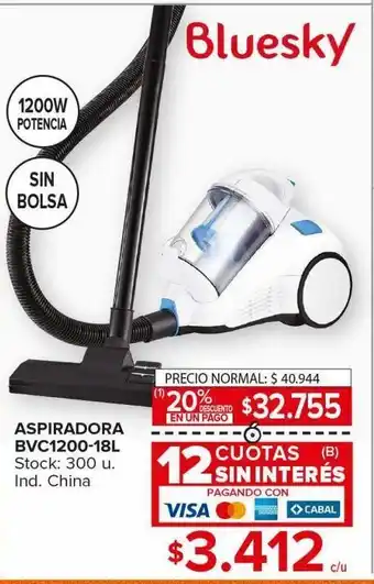 Carrefour Maxi Aspiradora bluesky bvc1200-18l oferta