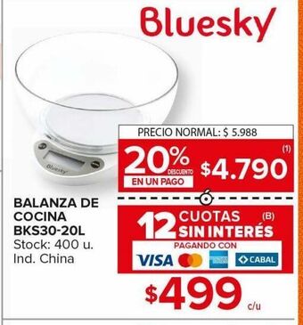 Carrefour Maxi Balanza de cocina bluesky oferta