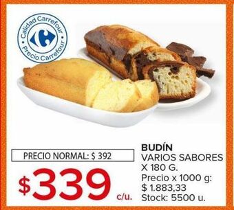 Carrefour Maxi Budín varios sabores x 180g oferta