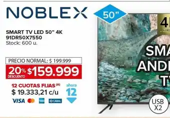 Carrefour Maxi Smart tv led noblex 50 4k oferta