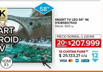 Carrefour Maxi Smart tv noblex 58 4k oferta