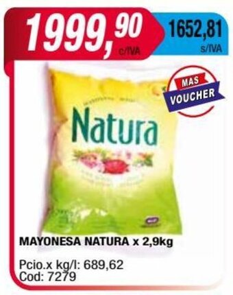 Maxiconsumo MAYONESA NATURA x 2,9kg oferta