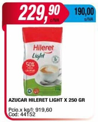 Maxiconsumo AZUCAR HILERET LIGHT X 250 GR oferta