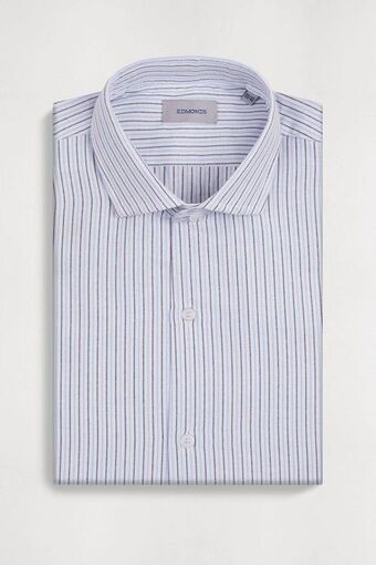 Macowens Camisa rayada celeste oferta