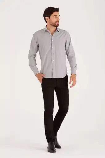 Macowens Camisa de vestir rayada regular negra oferta