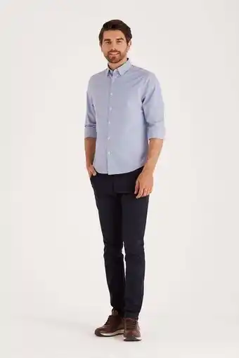 Macowens Camisa a rayas azul francia oferta