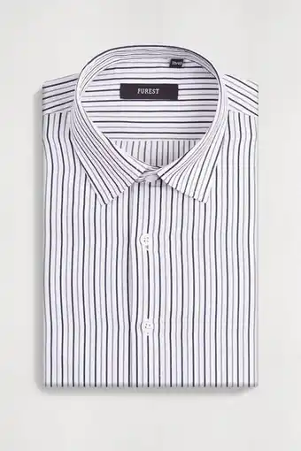 Macowens Camisa de vestir rayada azul marino oferta