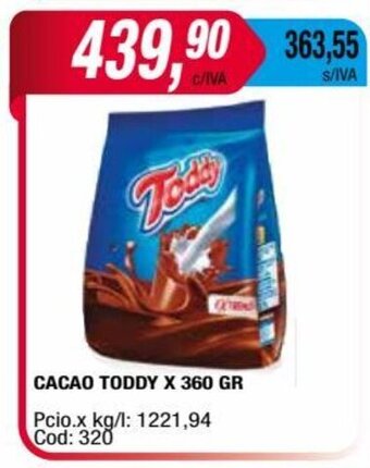 Maxiconsumo CACAO TODDY X 360 GR oferta
