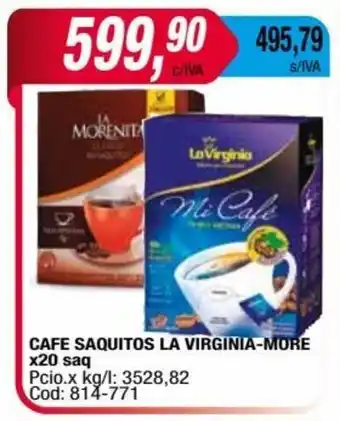 Maxiconsumo CAFE SAQUITOS LA VIRGINIA-MORE x20 saq oferta