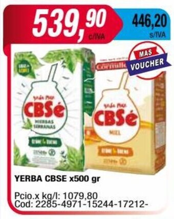 Maxiconsumo YERBA CBSE x500 gr oferta