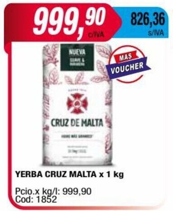 Maxiconsumo YERBA CRUZ MALTA x 1 kg oferta