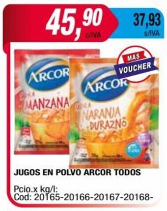 Maxiconsumo JUGOS EN POLVO ARCOR TODOS oferta