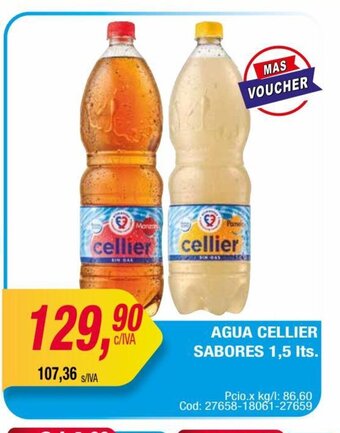 Maxiconsumo AGUA CELLIER SABORES 1,5 Its. oferta