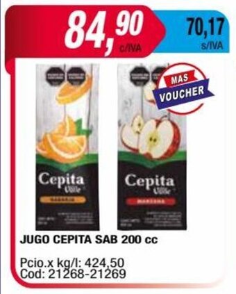 Maxiconsumo JUGO CEPITA SAB 200 cc oferta