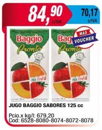 Maxiconsumo JUGO BAGGIO SABORES 125 cc oferta