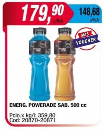 Maxiconsumo ENERG. POWERADE SAB. 500 cc oferta