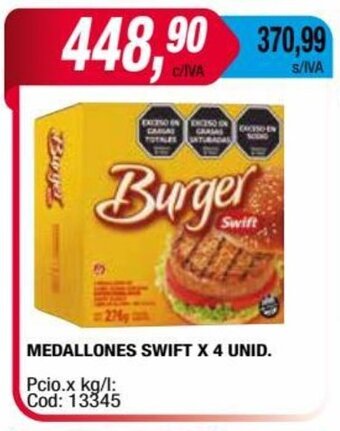 Maxiconsumo MEDALLONES SWIFT X 4 UNID. oferta