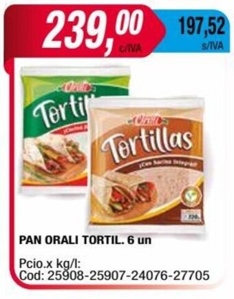 Maxiconsumo PAN ORALI TORTIL. 6 un oferta