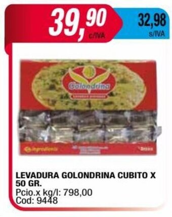 Maxiconsumo LEVADURA GOLONDRINA CUBITO X 50 GR. oferta
