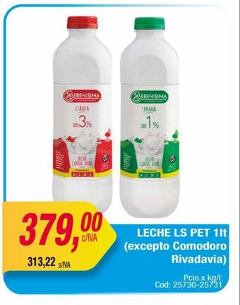 Maxiconsumo LECHE LS PET 1lt (excepto Comodoro Rivadavia) oferta