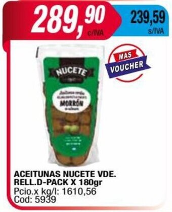Maxiconsumo ACEITUNAS NUCETE VDE. RELL. D-PACK X 180gr oferta