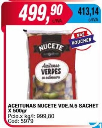 Maxiconsumo ACEITUNAS NUCETE VDE.N.5 SACHET X 500gr oferta