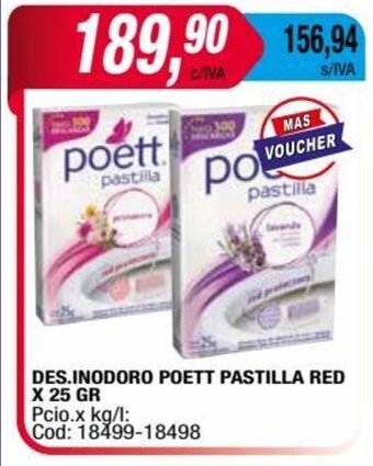 Maxiconsumo DES.INODORO POETT PASTILLA RED X 25 GR oferta