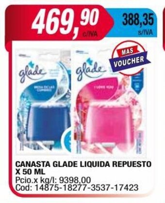 Maxiconsumo CANASTA GLADE LIQUIDA REPUESTO X 50 ML oferta