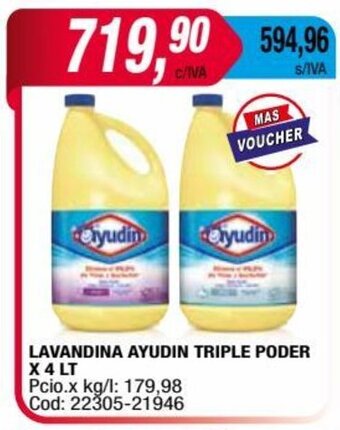 Maxiconsumo LAVANDINA AYUDIN TRIPLE PODER X 4 LT oferta