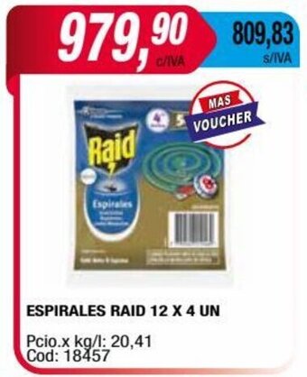 Maxiconsumo ESPIRALES RAID 12 X 4 UN oferta