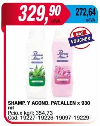 Maxiconsumo SHAMP. Y ACOND. PAT. ALLEN x 930 ml oferta