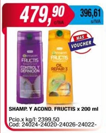 Maxiconsumo SHAMP. Y ACOND. FRUCTIS x 200 ml oferta