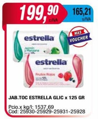 Maxiconsumo JAB. TOC ESTRELLA GLIC x 125 GR oferta