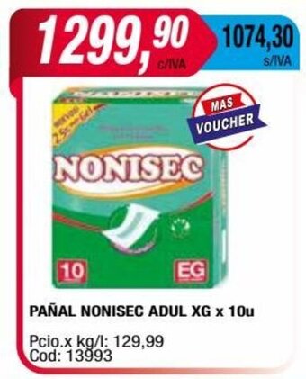 Maxiconsumo PAÑAL NONISEC ADUL XG x 10u oferta
